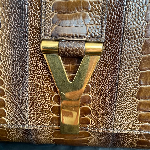 Authentic YSL Saint Laurent large python clutch handbag - Picture 2 of 9